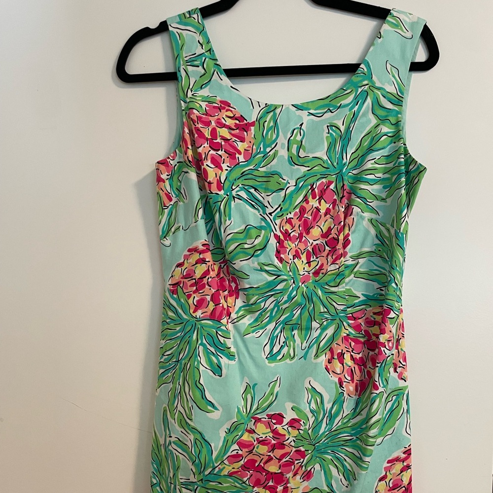 Lilly Pulitzer Aqua and Pink Patterned Dress